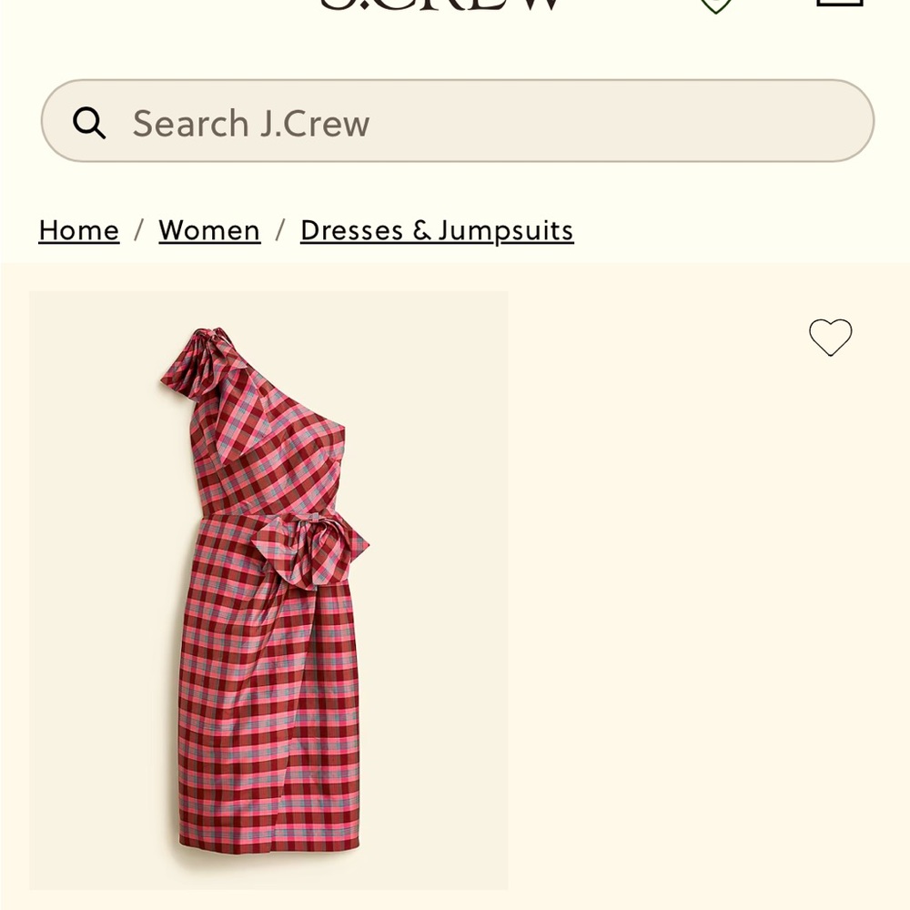 JCrew, One sleeve, plaid bow dress